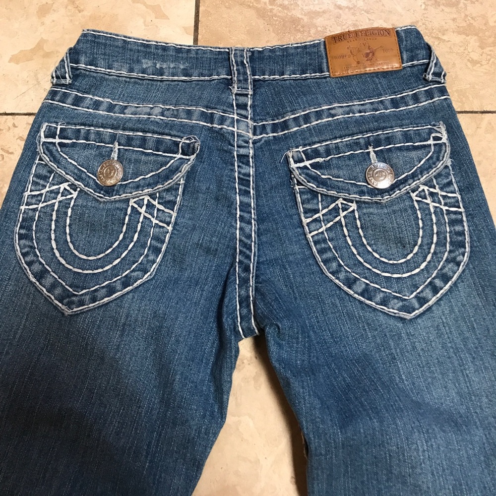 True Religion jeans with white stitching
