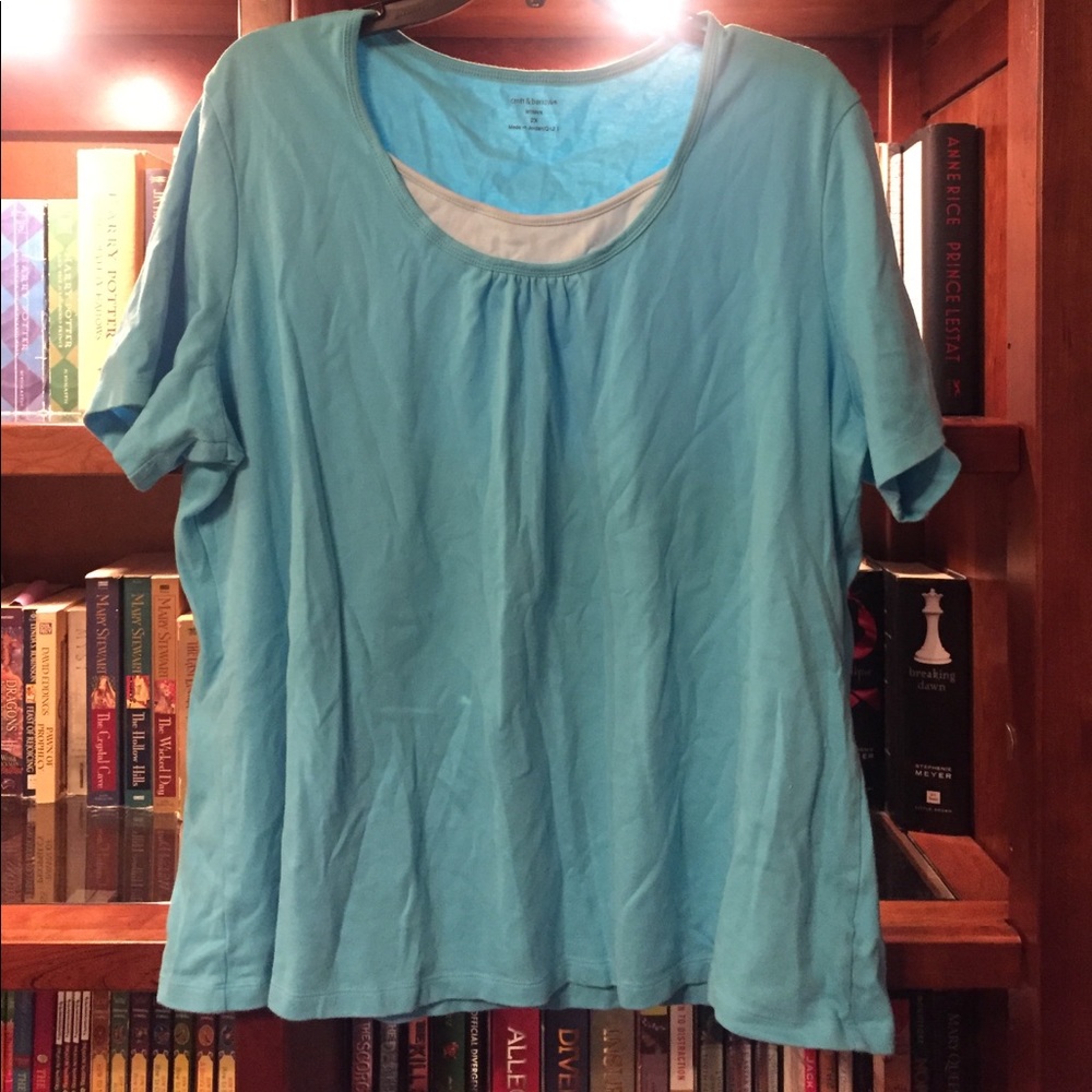 Casual Top Robin Egg Blue size 2X