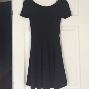 Simple black cotton skater dress