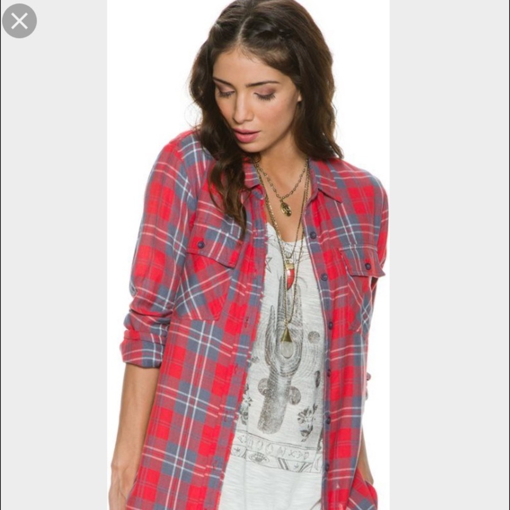 VOLCOM Red Plaid Cotton Shirt Sz Small