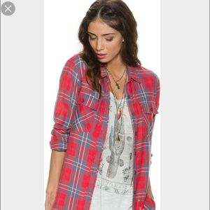 VOLCOM Red Plaid Cotton Shirt Sz Small