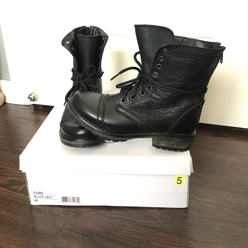 Black combat boots