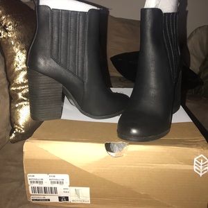 Black leather boots