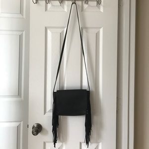 Suede Fringed Cross Body Bag