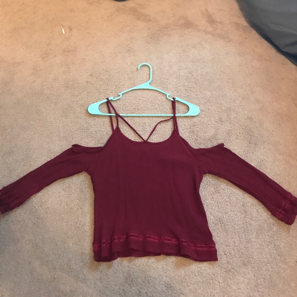 Maroon top