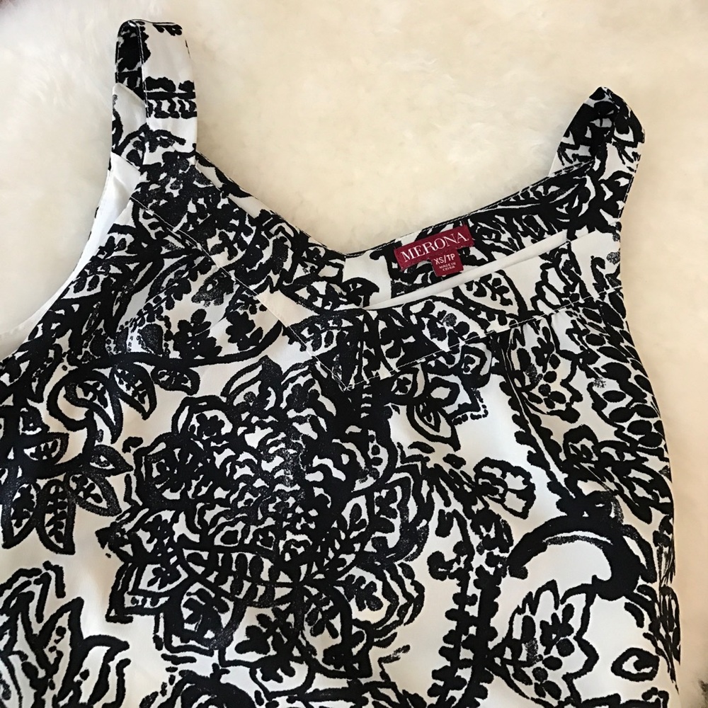 Black and cream paisley dress