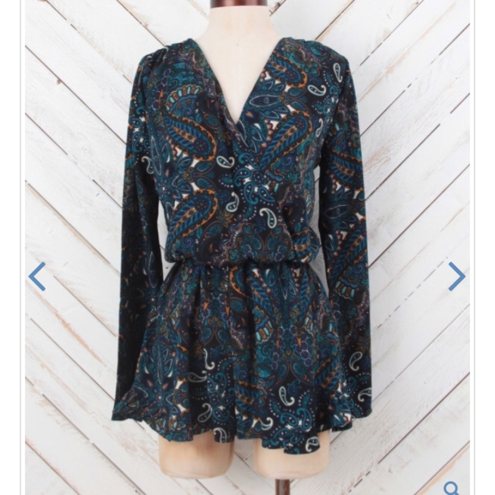 Fit and Flare Paisley Romper