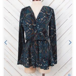 Fit and Flare Paisley Romper