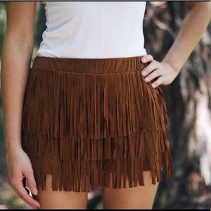 suede fringe shorts!