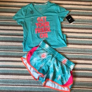 Nike Dri-fit cotton tee and short set. NWT
