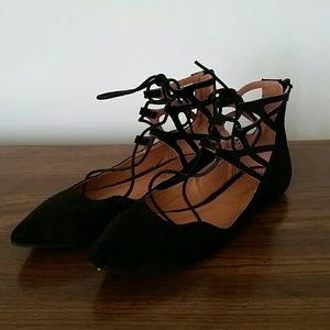 Liliana sz 10 lace up pointed flats