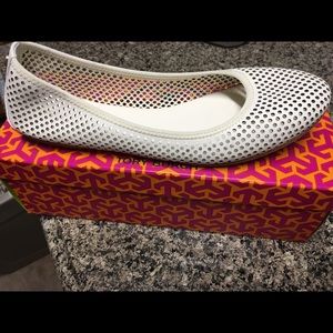 Tori Burch white Eli ballet flats