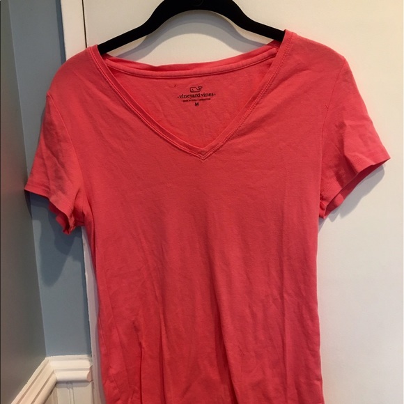 Vineyard Vines Tops - VINEYARD VINES Coral V Neck