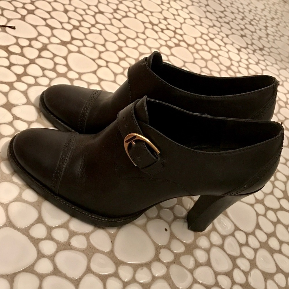 Vintage Ralph Lauren booties with gold buckles