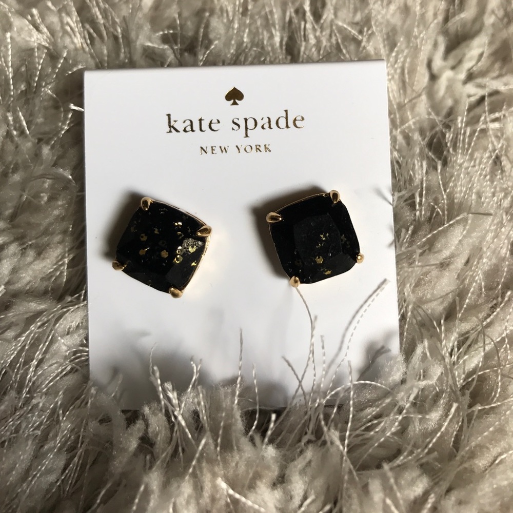 Kate Spade black multi-glitter earrings