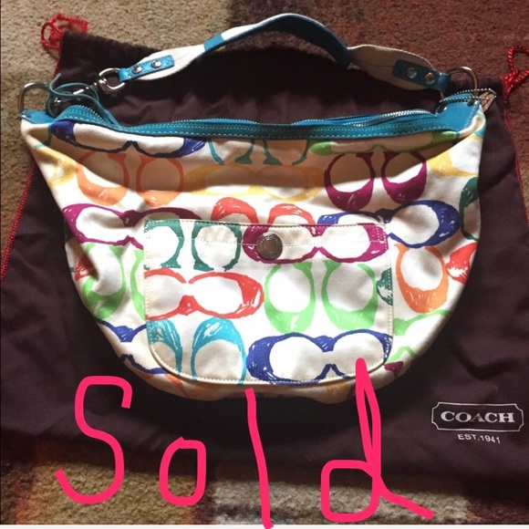Coach multi colored hobo purse SOLD!!!!! - Picture 1 of 3