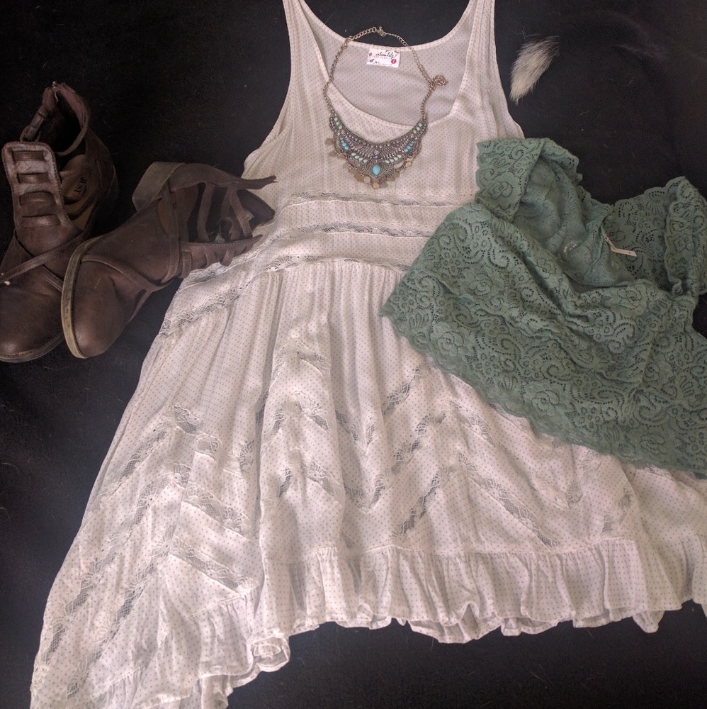 Free people voile and lace Trapeze tunic