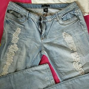 Black Crystal distressed jeans