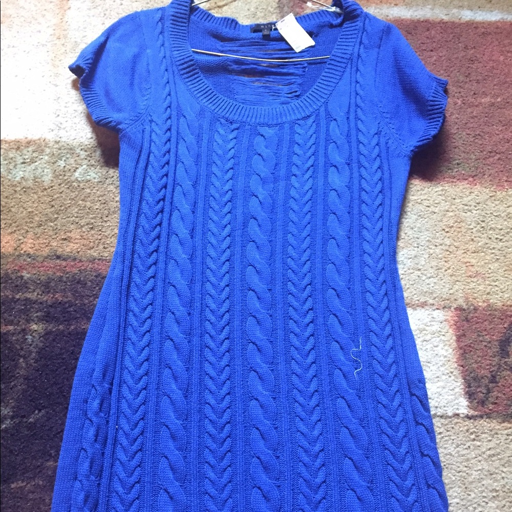 Royal blue sweater dress