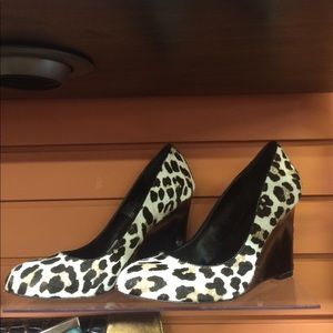 Leopard Real leather wedge