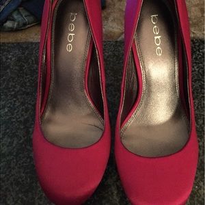 Bebe GORGEOUS Hot Pink Heels Sz 5 Like New