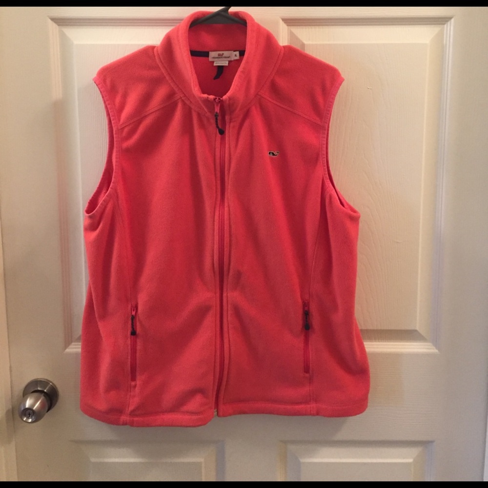 Vineyard Vines pink fleece vest NWOT