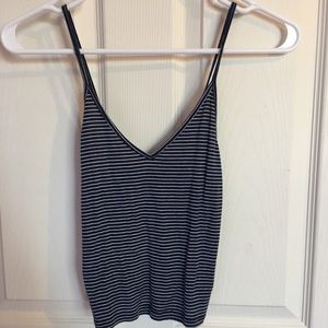 Brandy Melville Striped V Neck Tank Crop Top