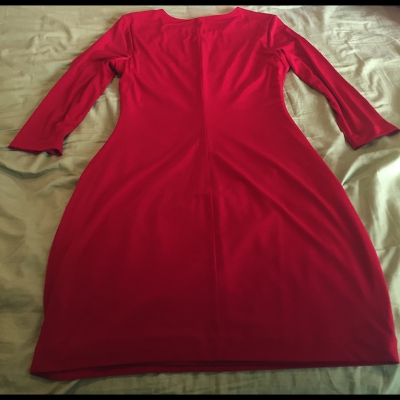 Sexy red Jessica Simpson dress w/ gold front zip - Picture 2 of 3