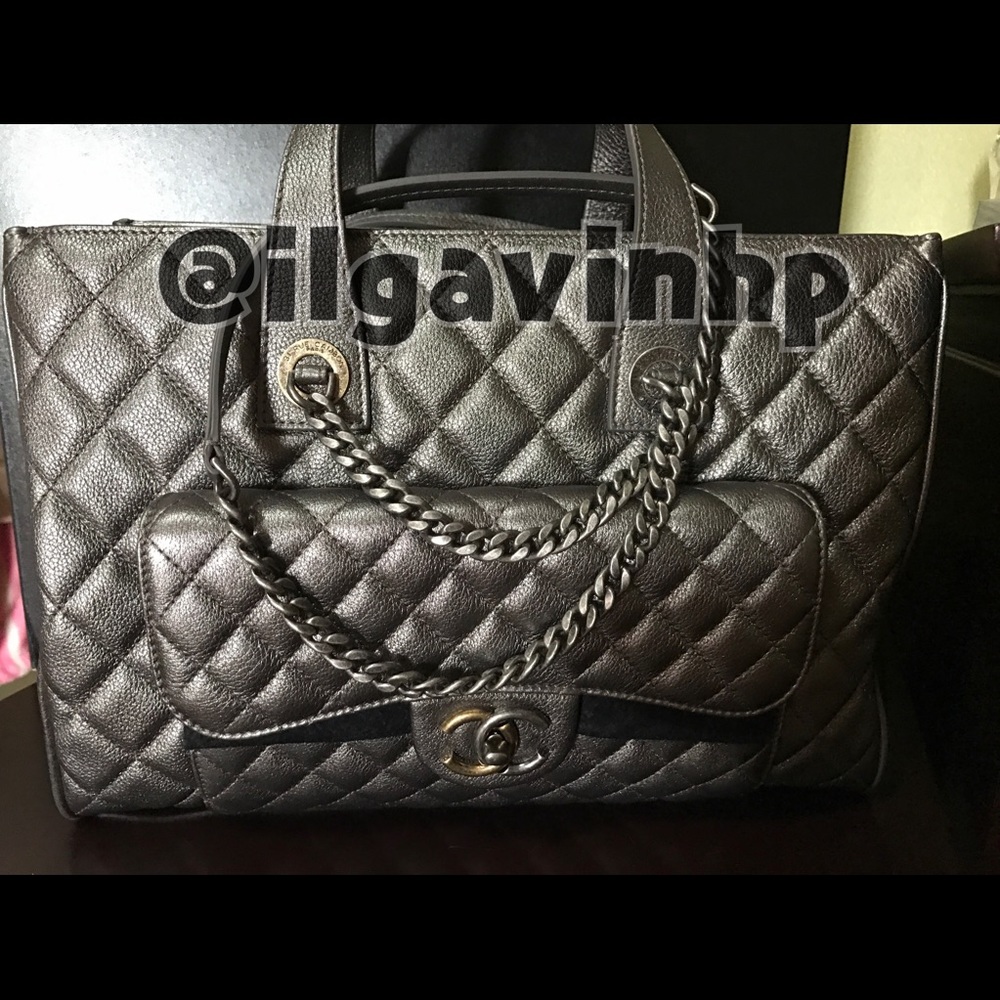 ❌❌SOLD❌❌Chanel metallic Grained calfskin ruthenium