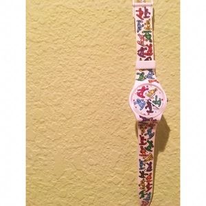 White swatch with snowboarders