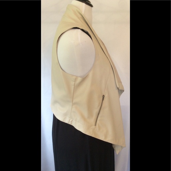 Faux leather drape front vest - Picture 2 of 4