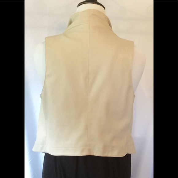 Faux leather drape front vest - Picture 3 of 4
