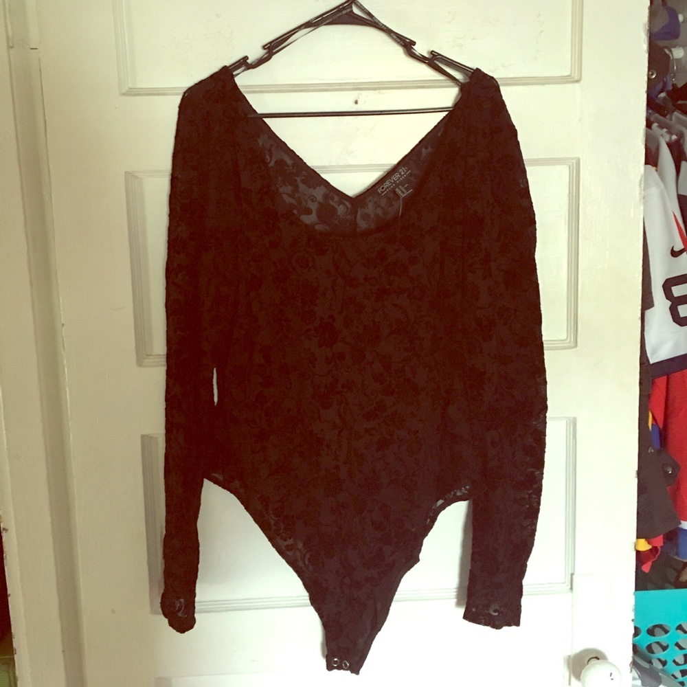 Black Lace Bodysuit / Leotard Forever21+