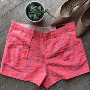 J Crew Tap Shorts in neon Jacquard