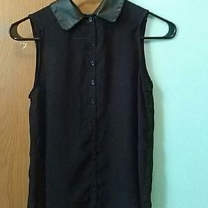 Transparent sleeveless blouse