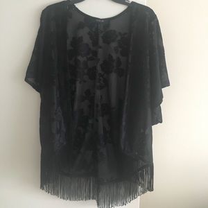 Floral Fringe Kimono