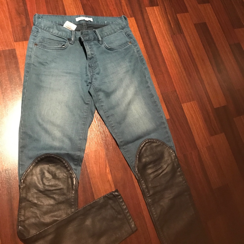 Bcbgeneration skinny jeans with leather detail