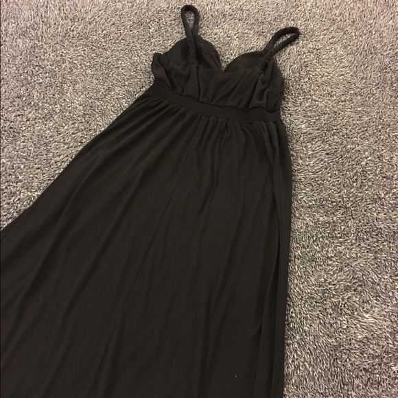 Black | maxi dress | knit fabric | dress only - Picture 7 of 8