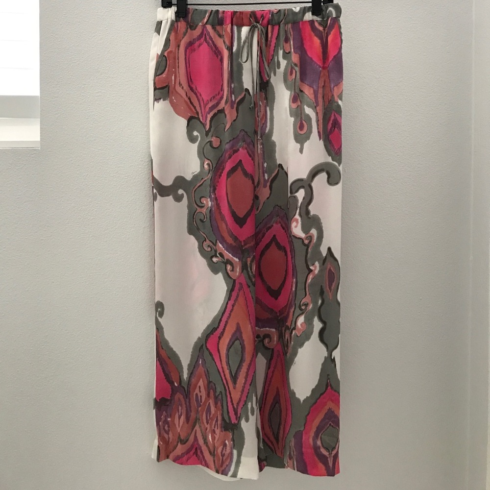 Trina Turk Silk Wide Leg Pants