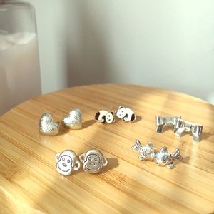 Set of 5 Stud Earrings