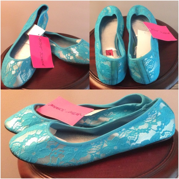 NWT Betsey Johnson Blue Lace Shoes Ballerinas - Picture 4 of 6