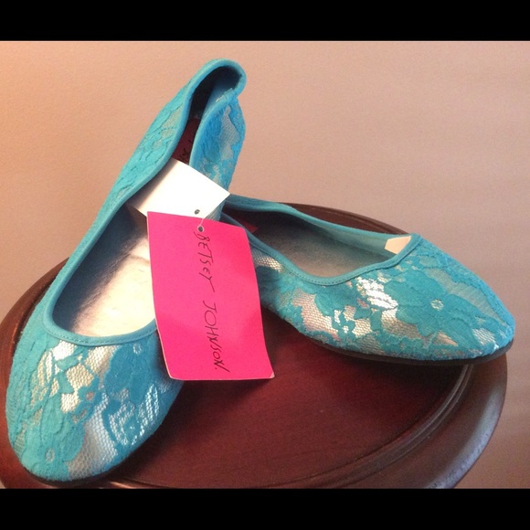 Betsey Johnson Shoes - NWT Betsey Johnson Blue Lace Shoes Ballerinas