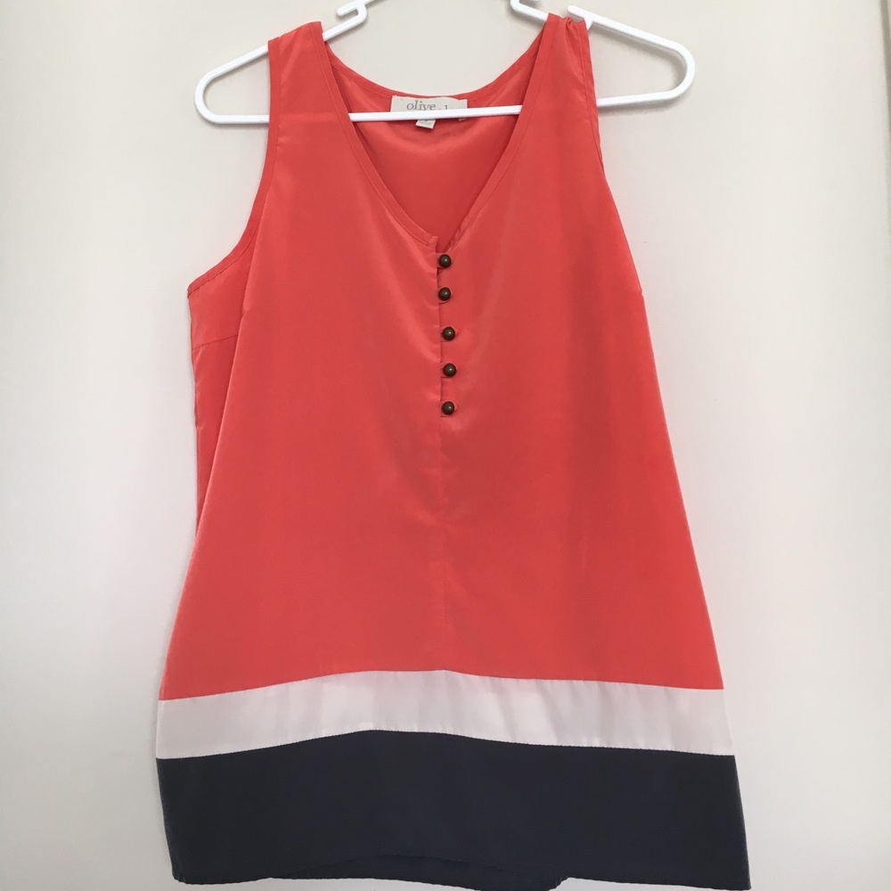 Orange and Navy Blouse