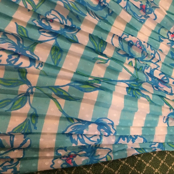 Lilly Pulitzer blue and white striped floral skirt - Picture 3 of 5