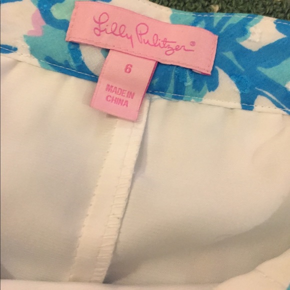 Lilly Pulitzer blue and white striped floral skirt - Picture 4 of 5