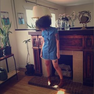 Zara Frayed Denim Mini Dress