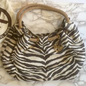 Michael Kors Zebra Purse with Rope Handles