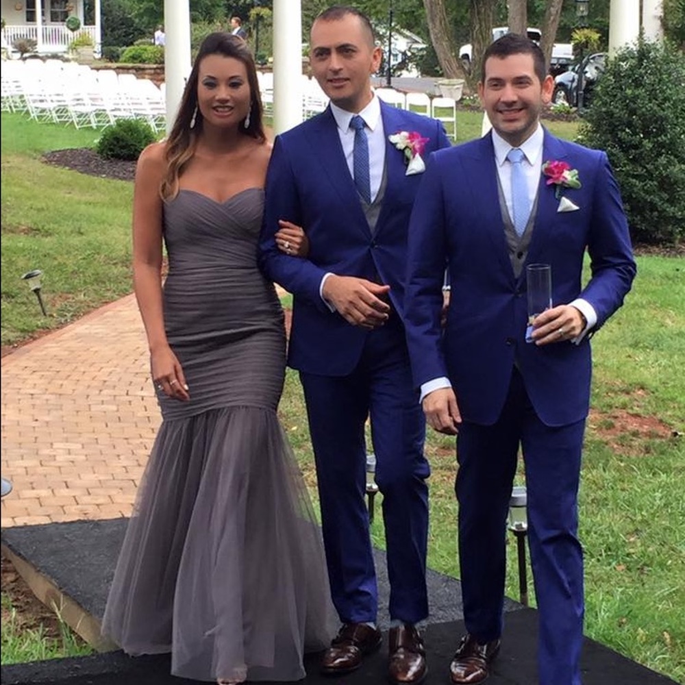 Beautiful grey mermaids bridesmaid dress