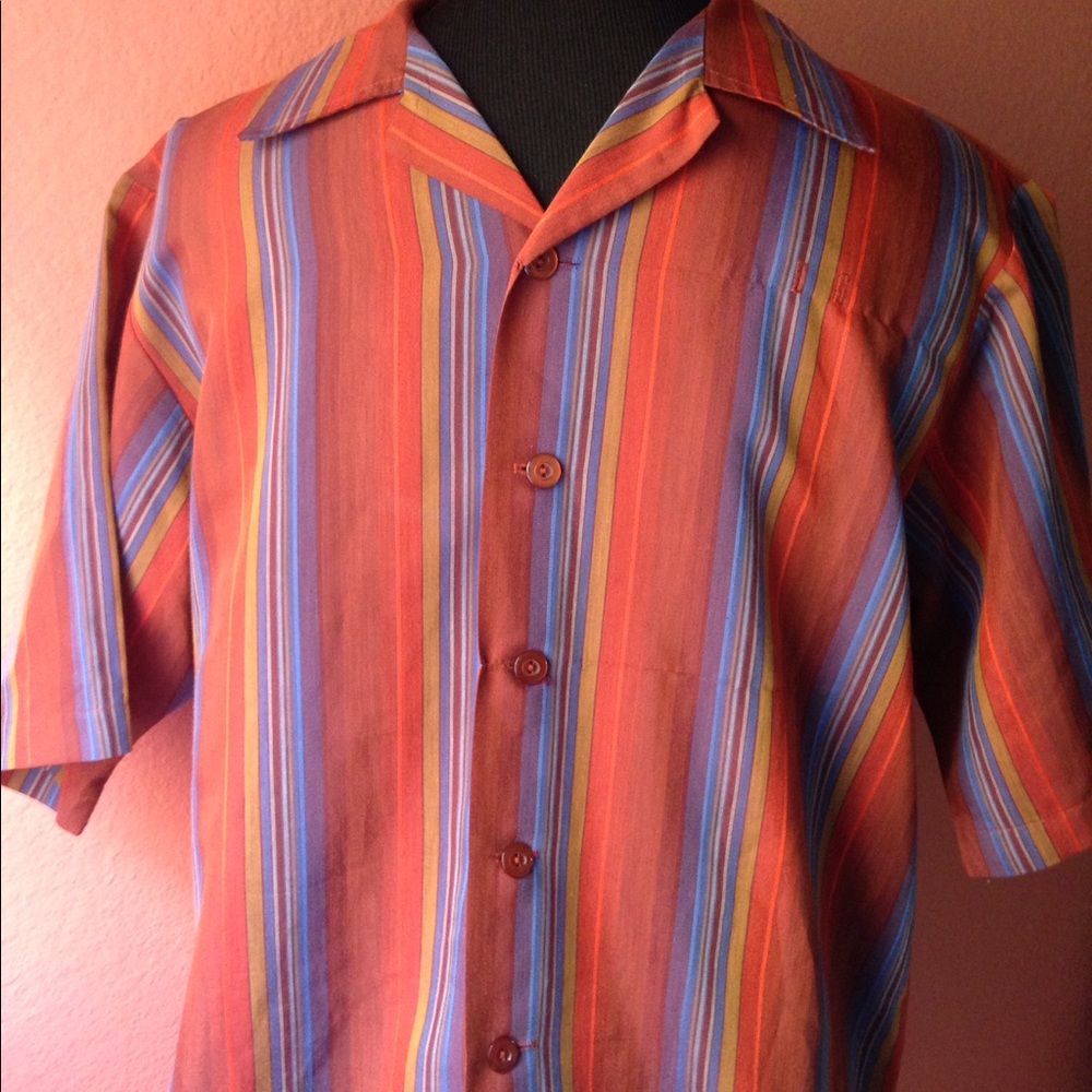 Men's vintage 1960's button down striped large