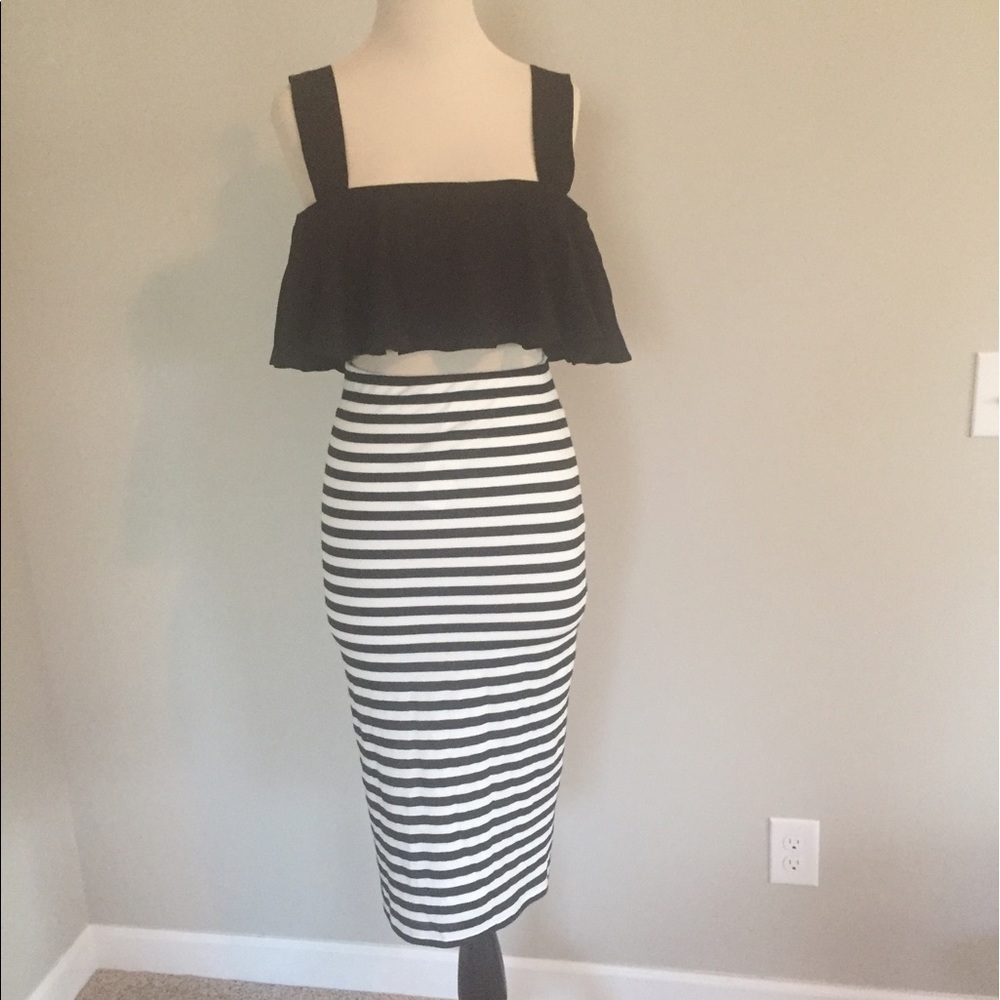 NWT MILLY black/white skirt